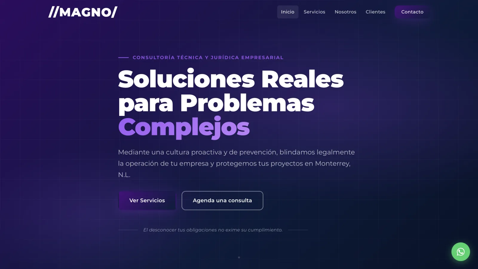 Sitio web de Magno Group — Consultoría jurídica y empresarial en Monterrey, Nuevo León