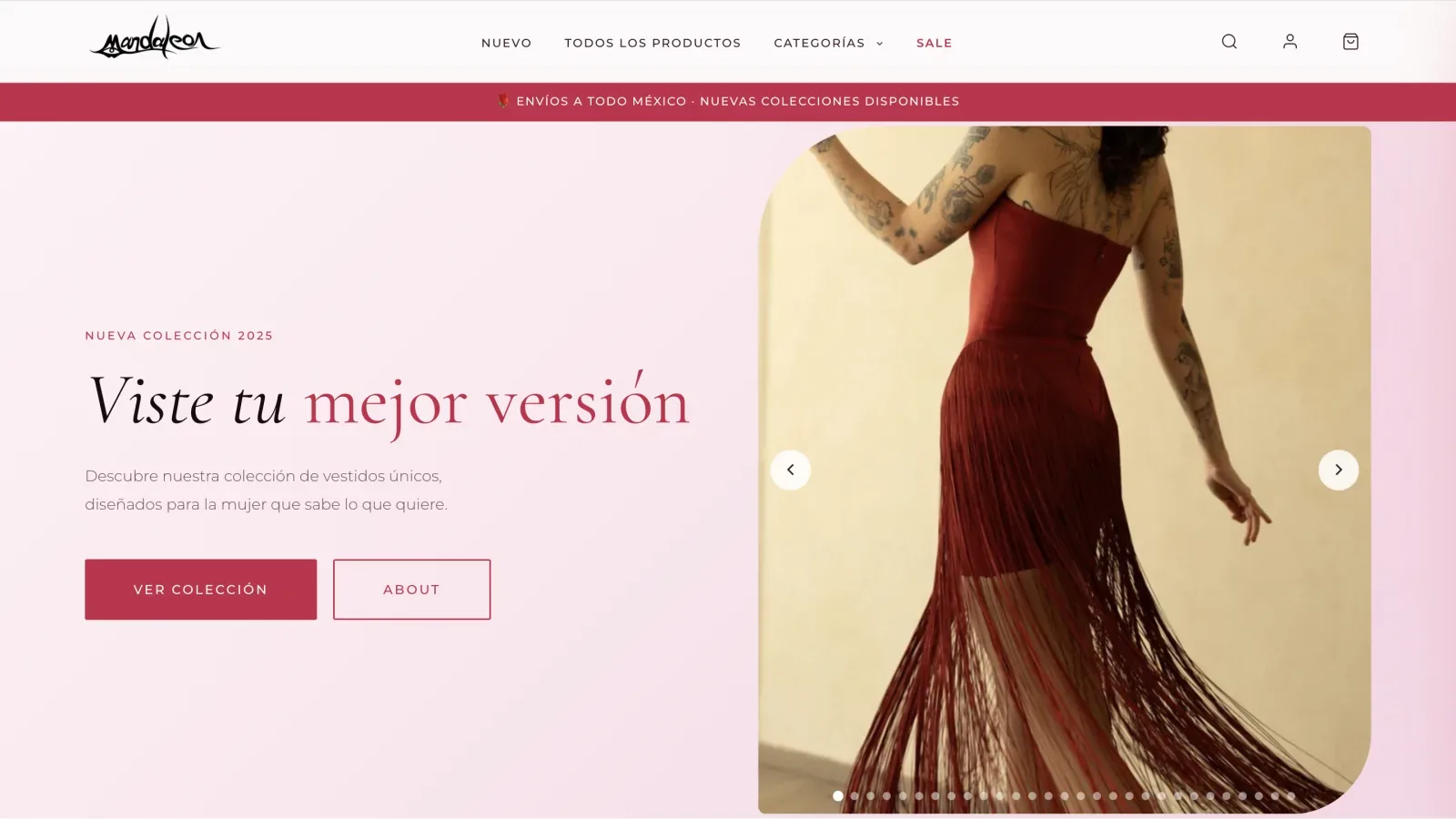 Sitio web de Mandaleon — Moda femenina en Envíos a todo México