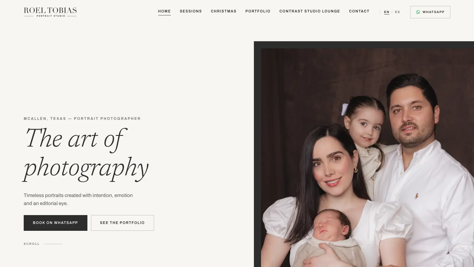 Sitio web de Roel Tobias, Estudio de retrato y fotografía de eventos en McAllen, Texas
